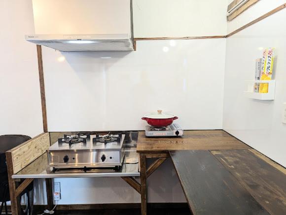 Kuchyň nebo kuchyňský kout v ubytování 暮らす宿ソラプチ Sorapchi Cabin