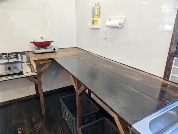 Kuchyň nebo kuchyňský kout v ubytování 暮らす宿ソラプチ Sorapchi Cabin