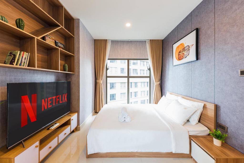 Postel nebo postele na pokoji v ubytování S Lux Apartment