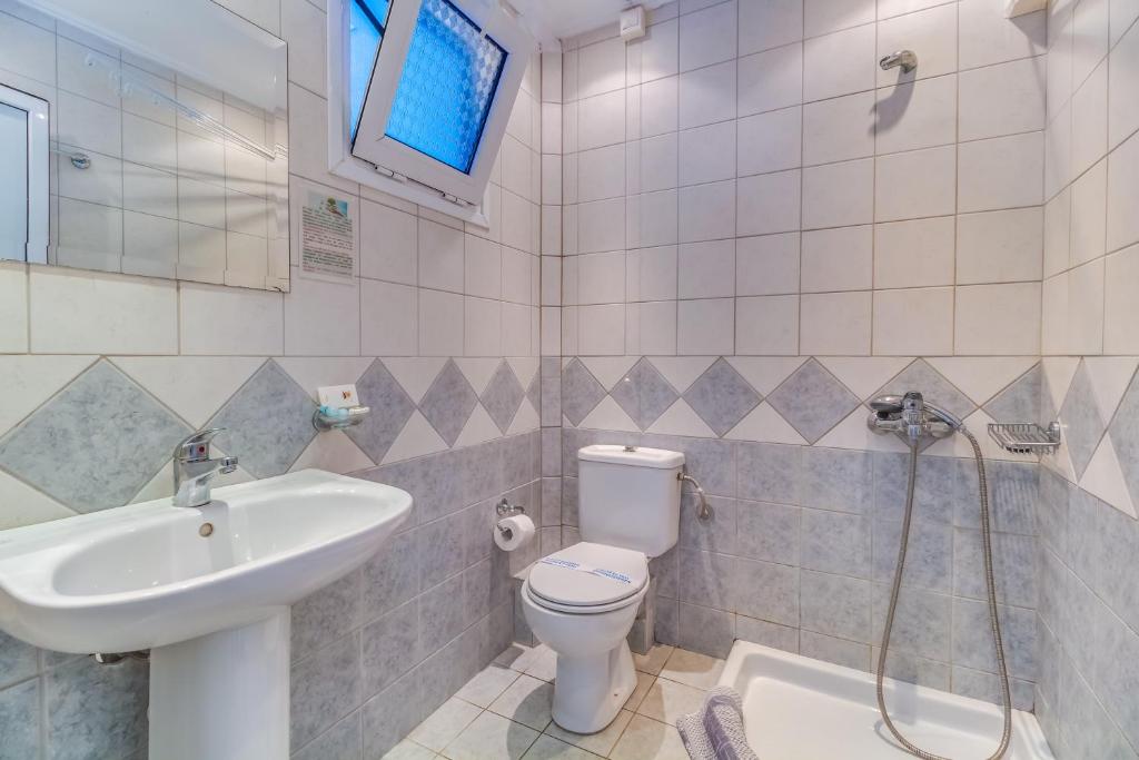 Koupelna v ubytování Vergina Star Hotel