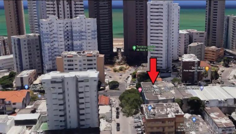 vistas a una ciudad con una flecha roja en Lindo APARTAMENTO com Varanda à 100m - Praia de BOA VIAGEM, en Recife