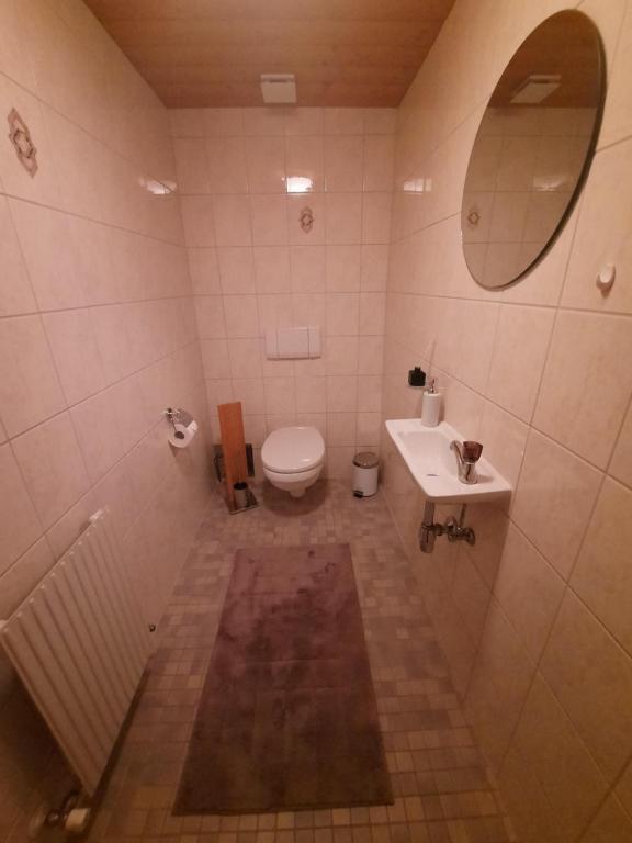 Koupelna v ubytování Schafferhäusl, Ferienwohnung