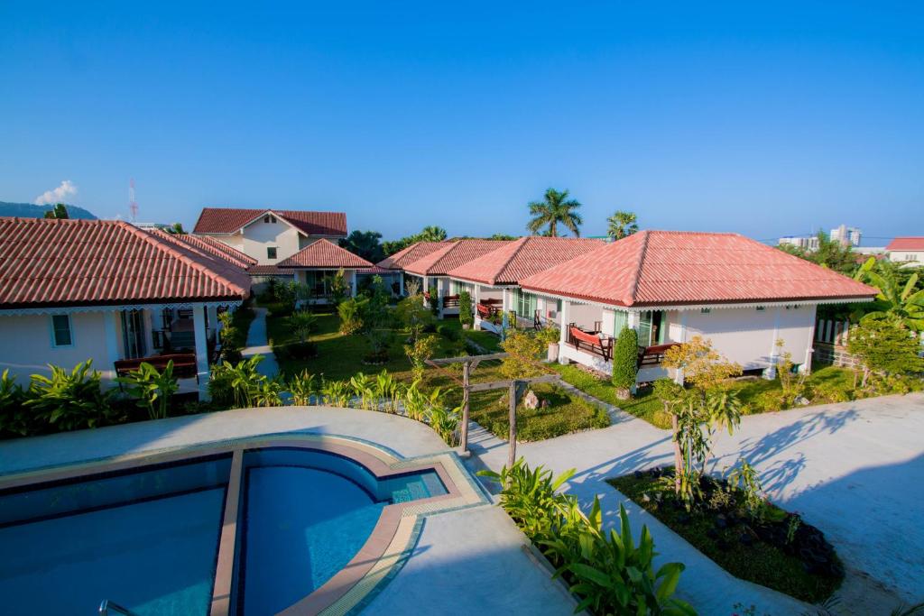 an aerial view of a group of houses at Baan Opun Garden Resort in Hua Hin