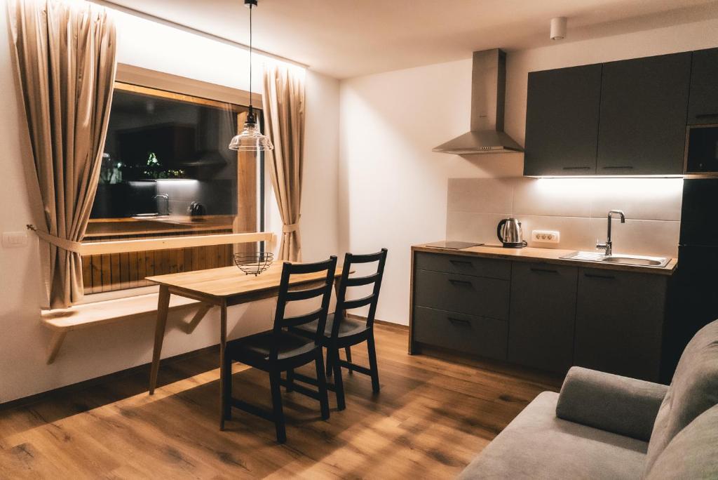 Kuchyň nebo kuchyňský kout v ubytování Podlipnik Apartments