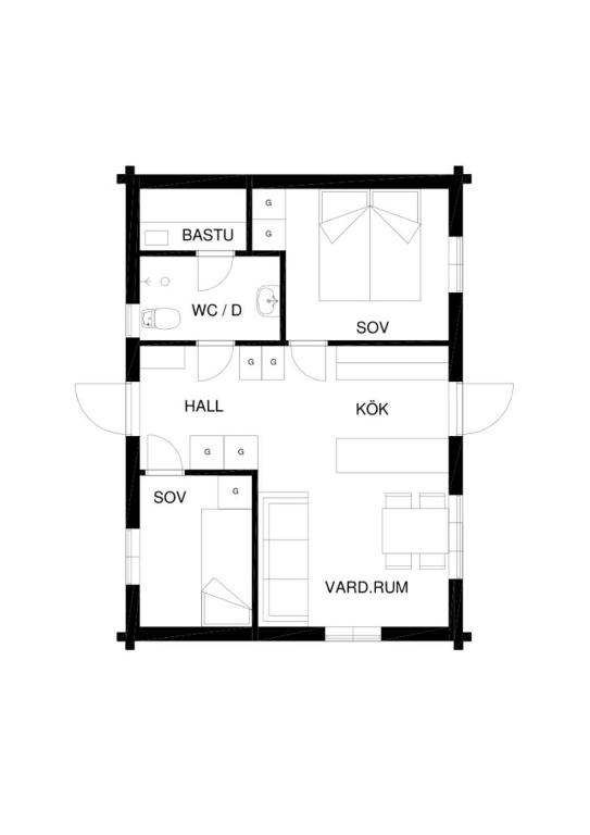 Bruksvallarna Lullens stugby - Two-Bedroom House