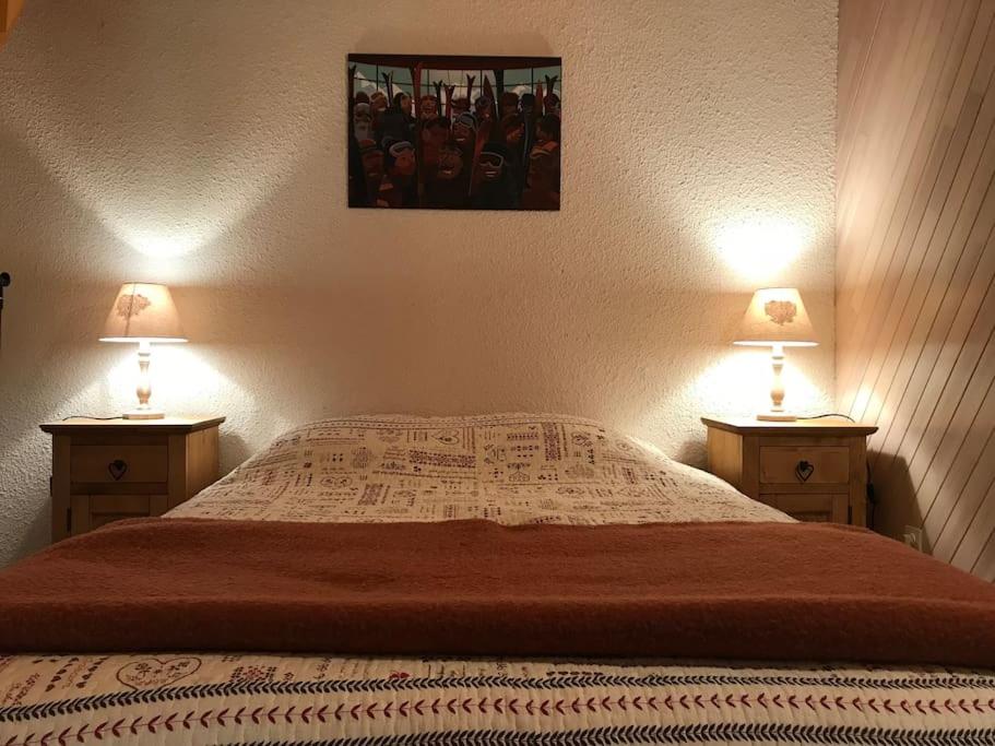 Posteľ alebo postele v izbe v ubytovaní Appartement 65m2 esprit Chalet. Parking. Balcon