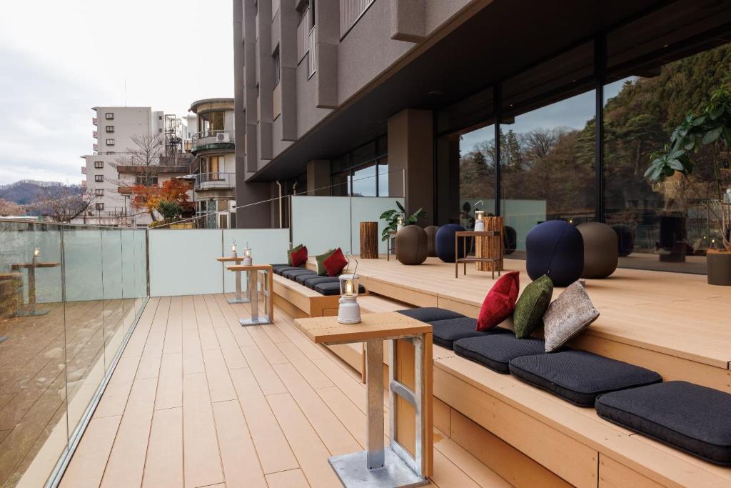 Balkón nebo terasa v ubytování Minakami Onsen Aratashi Minakami
