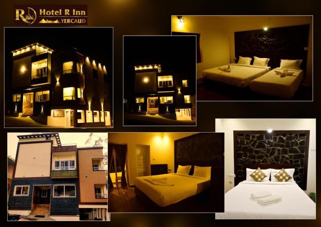 Postel nebo postele na pokoji v ubytování Hotel R Inn Yercaud