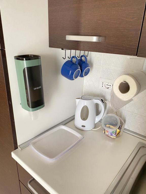a kitchen counter with a coffee maker and a toaster at TDC Home in Vallo della Lucania