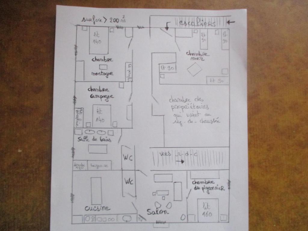 a drawing of a floor plan of a house at Appartement La petite Résie in La Résie-Saint-Martin