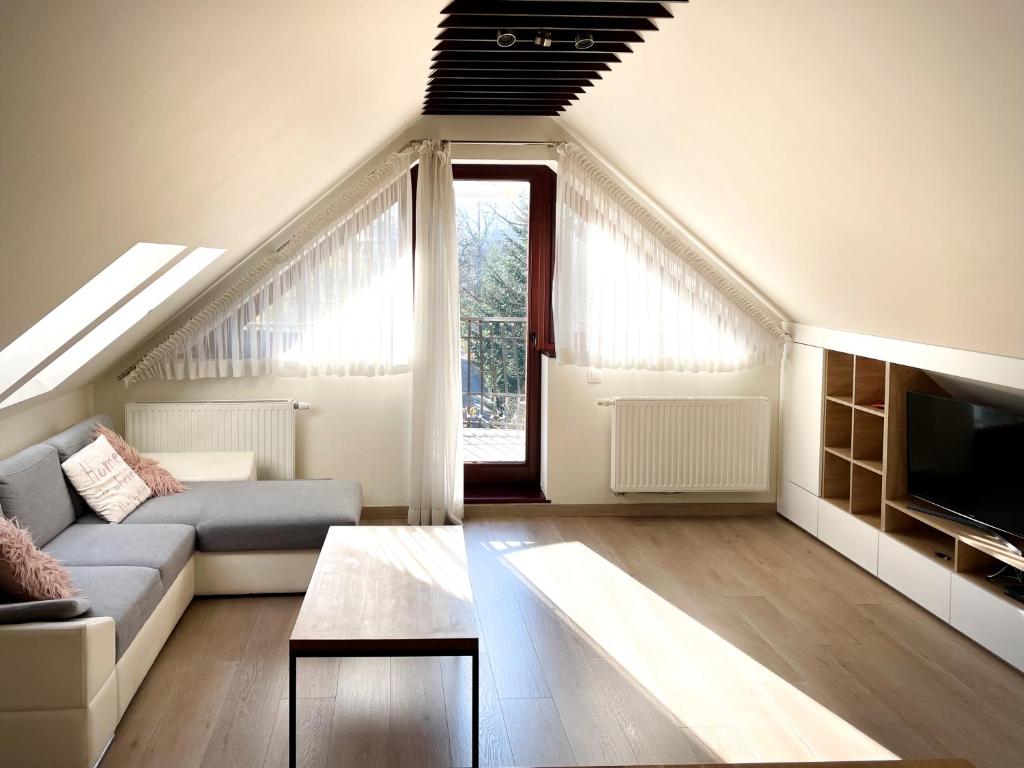 Televízia a/alebo spoločenská miestnosť v ubytovaní VisitZakopane - Lord Apartment
