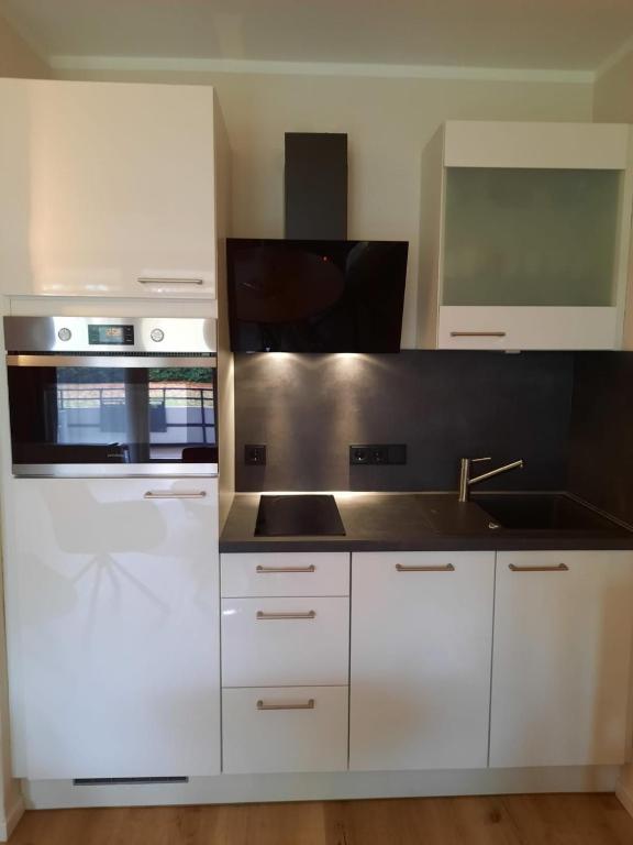 Kuchyň nebo kuchyňský kout v ubytování Ferienwohnung Hansens
