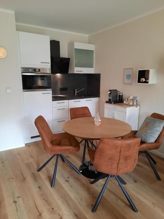Kuchyň nebo kuchyňský kout v ubytování Ferienwohnung Hansens