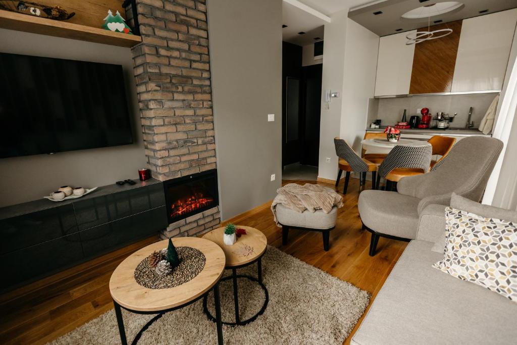 Телевизор и/или развлекательный центр в Apartmani Leo Titova Vila Zlatibor