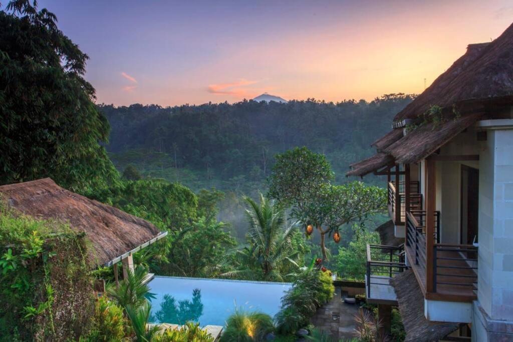 Tampaksiring的住宿－Infinity Jungles View Private Villas，山景度假村