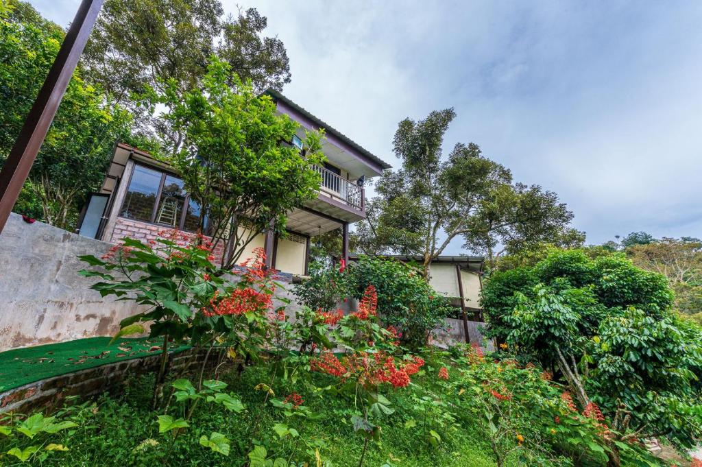 an exterior view of a house with plants and flowers at Bentong Wellness Resort Uphill 8Room 40Pax by Verano Homestay in Bentong