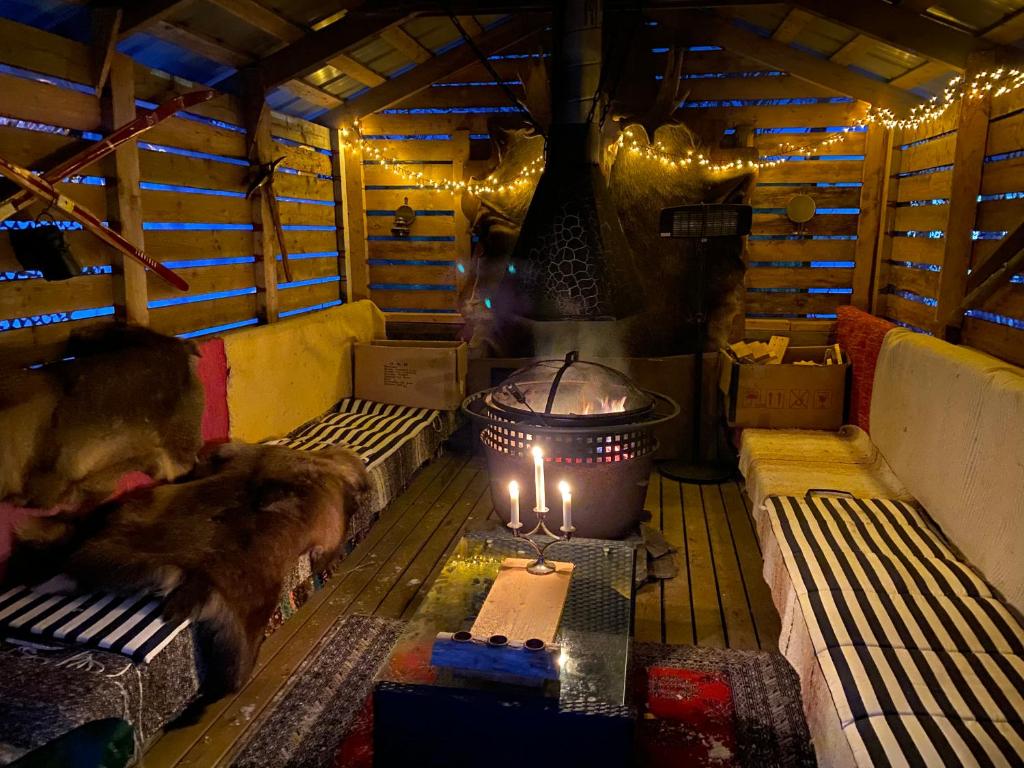 Posezení v ubytování Villa Shaman