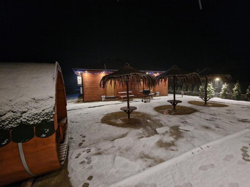 Apartament z Tężnią Solankową, Sauną, Kominkiem LED i Śniadaniem nad Jeziorem Żywieckim v zime