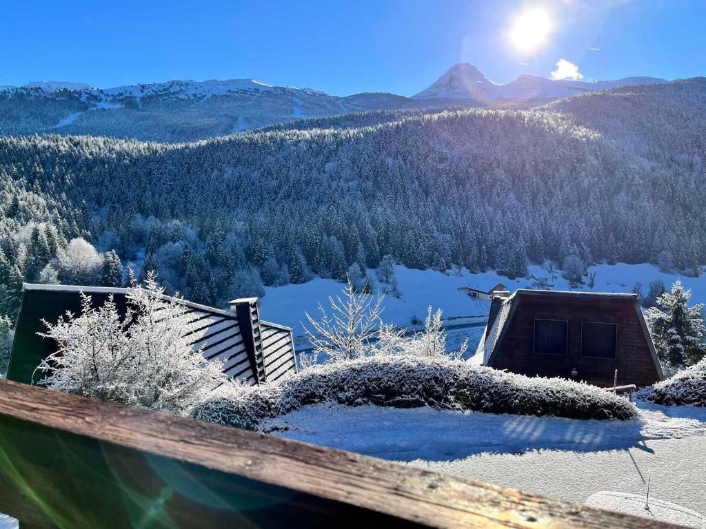 a view of a snow covered mountain and a lake at Chalet Corrençon-en-Vercors, 4 pièces, 8 personnes - FR-1-515-28 in Corrençon-en-Vercors