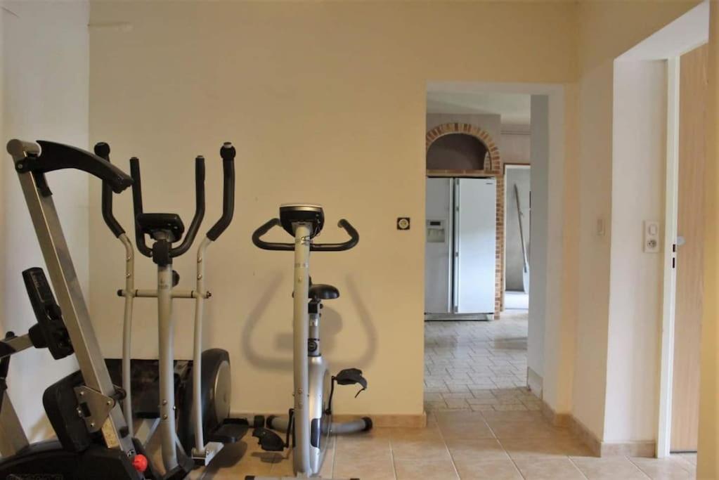 Posilňovňa alebo fitness centrum v ubytovaní Piscine chauffée-Beauval et Châteaux-