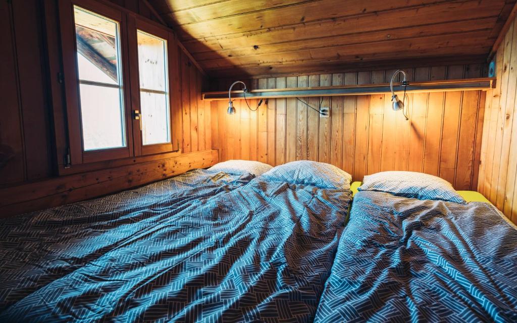 Postel nebo postele na pokoji v ubytování Chalet les Mésanges - Salvan