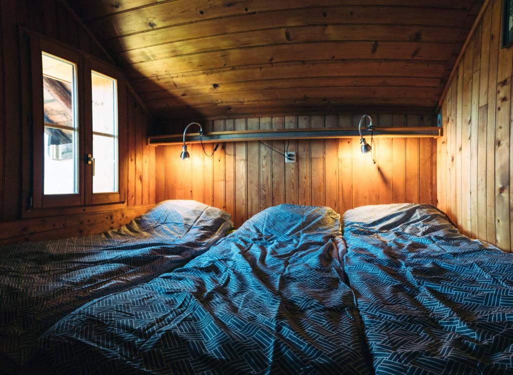 Postel nebo postele na pokoji v ubytování Chalet les Mésanges - Salvan