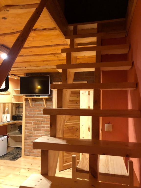 Televízia a/alebo spoločenská miestnosť v ubytovaní Pokoje u Adama Grajoka