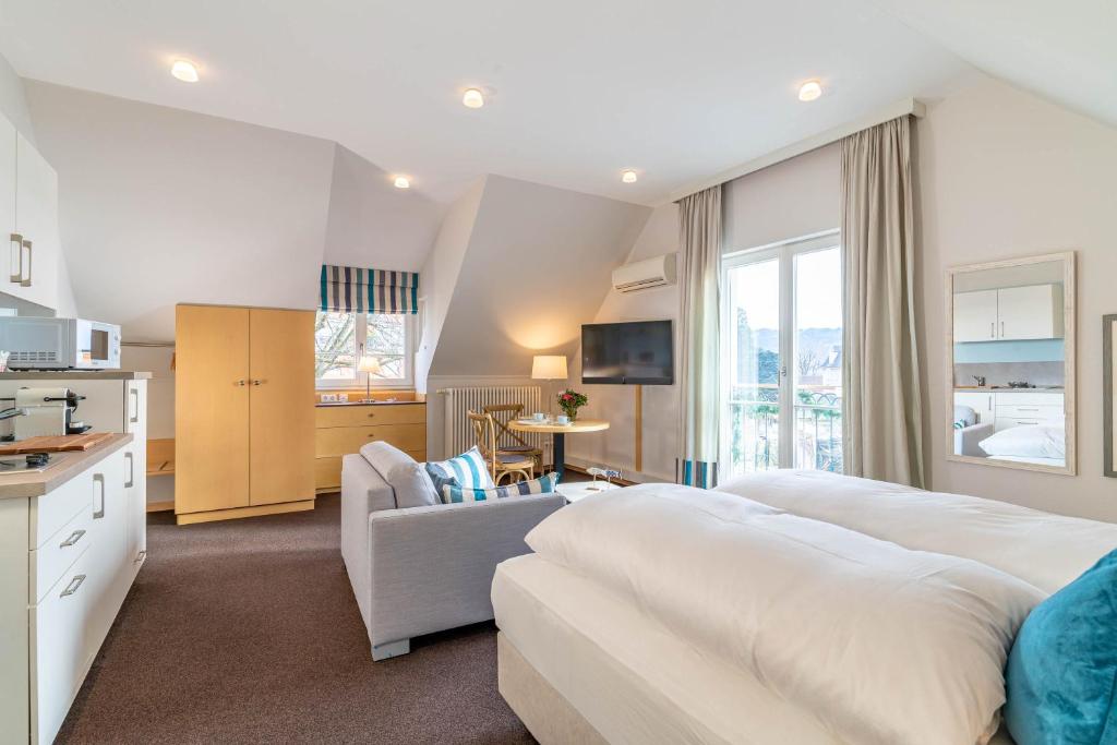 Kuchyň nebo kuchyňský kout v ubytování Apartment Hotel Schreier