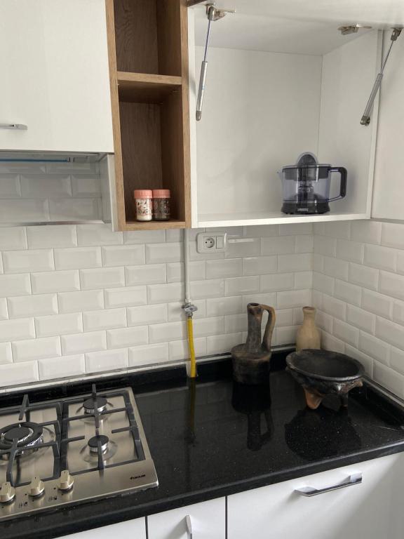 Kuchyň nebo kuchyňský kout v ubytování Marsa Authentic Luxury Appart 1
