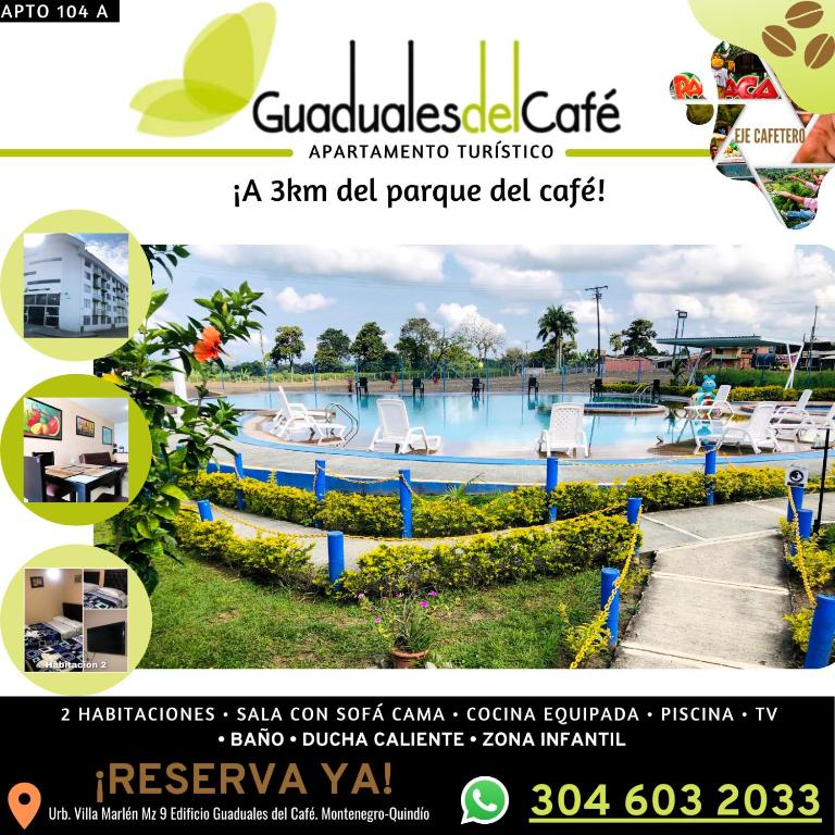 Bazén v ubytování Apartahotel a 2 km del Parque del Café, 104A nebo v jeho okolí