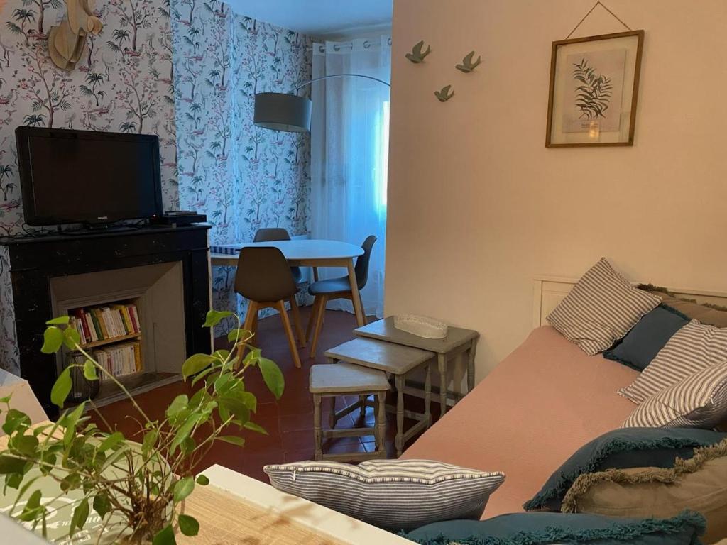 Televízia a/alebo spoločenská miestnosť v ubytovaní La Maison Du Parc 1er étage