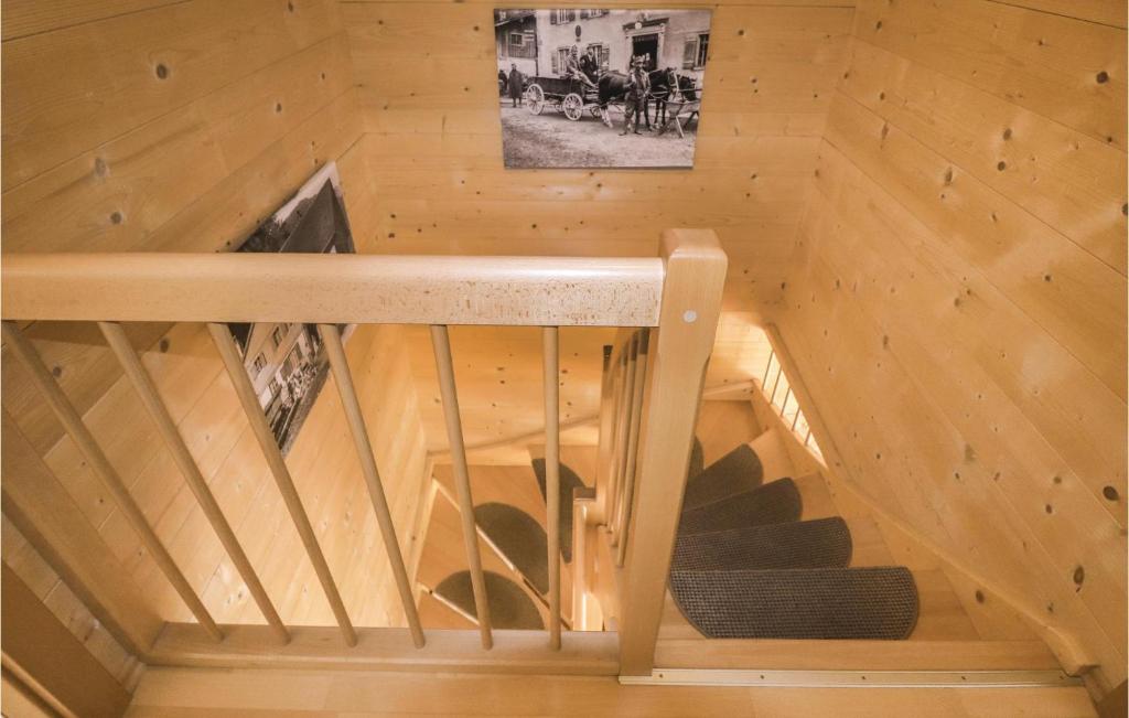 an overhead view of a wooden staircase in a house at Lovely Home In Dalaas With Kitchen in Dalaas