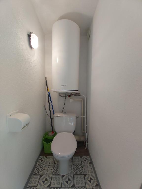 a small bathroom with a toilet and a sink at Luz St Sauveur, Appartement 3 personnes, vue montagne, exposé sud, Résidence très calme in Luz-Saint-Sauveur