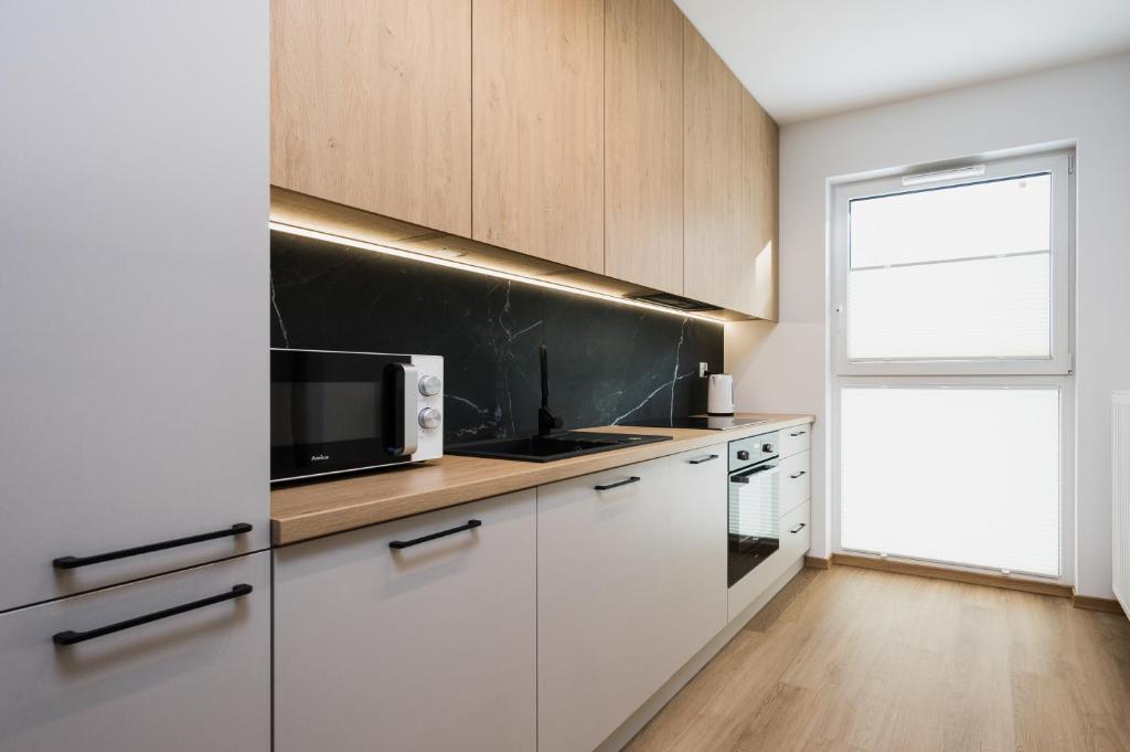 Kuchyňa alebo kuchynka v ubytovaní Tauron Arena Apartment with Garage - Kraków Lema