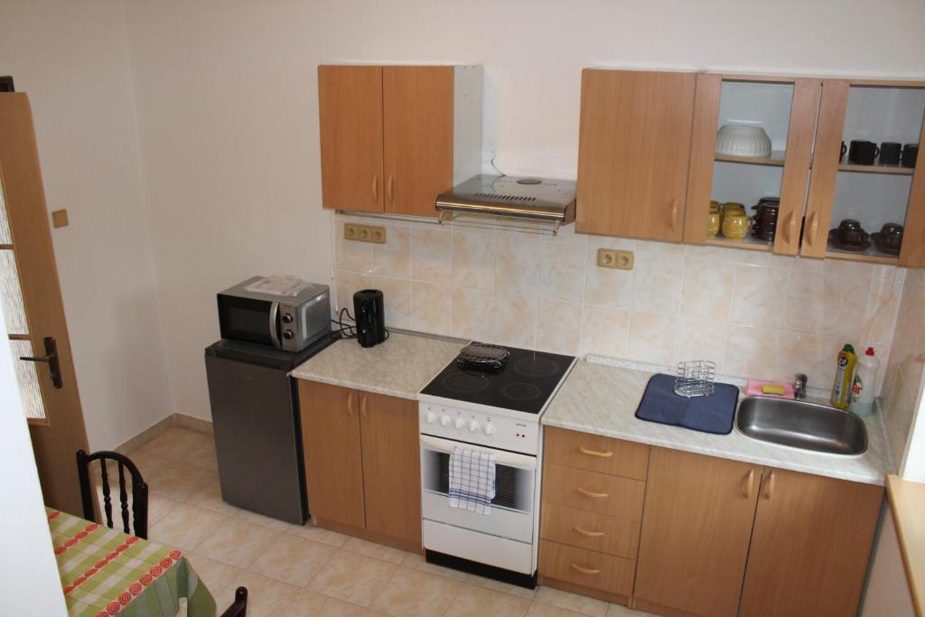 Kuchyň nebo kuchyňský kout v ubytování Apartmán Rapotín, Jesenická 296, 3km od Termálního parku Velké Losiny