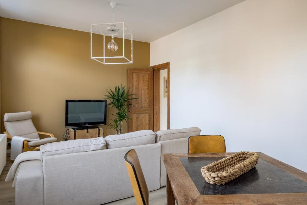 TV a/nebo společenská místnost v ubytování Gîtes in Huy - Appartements chaleureux dans le centre de Huy
