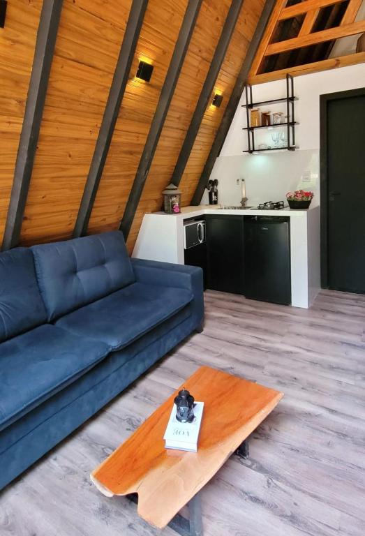 Kuchyň nebo kuchyňský kout v ubytování Cabana A frame Paraíso nas Montanhas