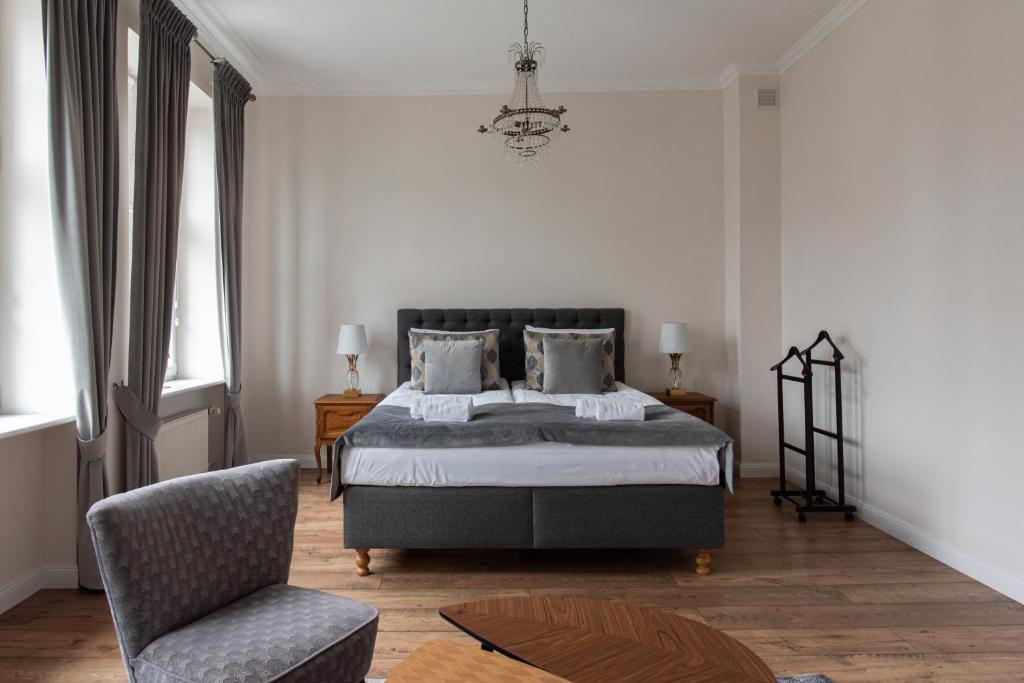 Posteľ alebo postele v izbe v ubytovaní Olives Marina Apartment Gdańsk
