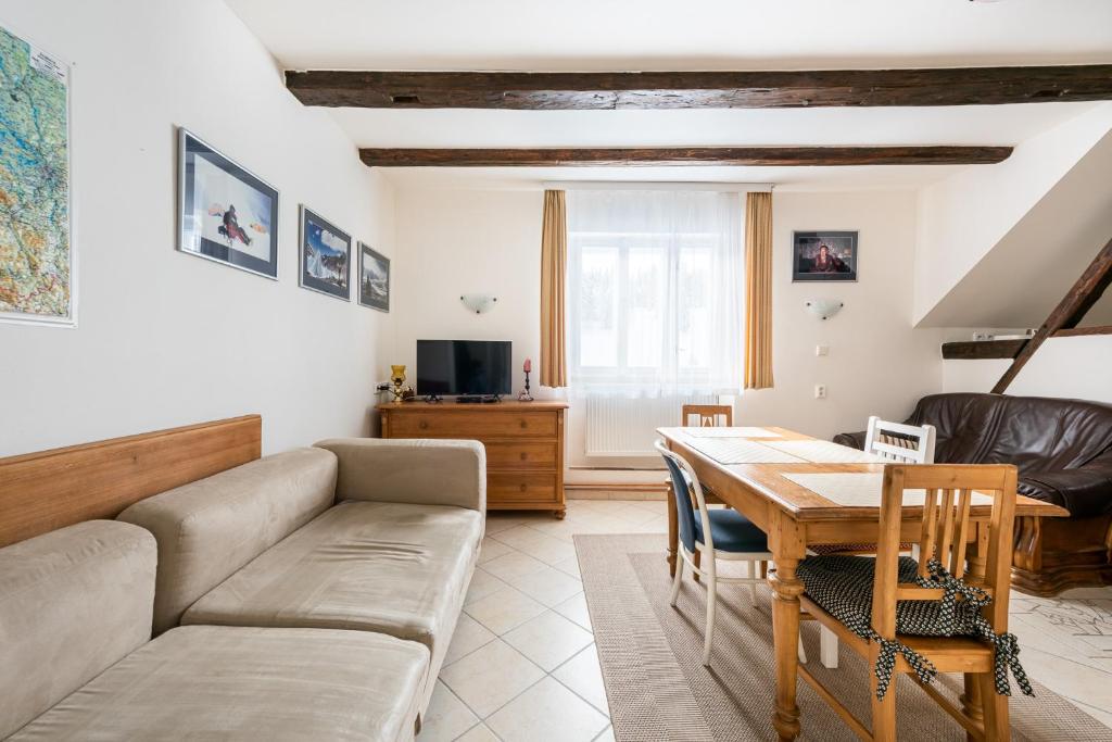Posezení v ubytování Apartmány Černý vlk, Kvilda