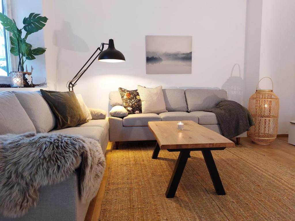 Khu vực ghế ngồi tại Ferienwohnung Wiesengrund 2