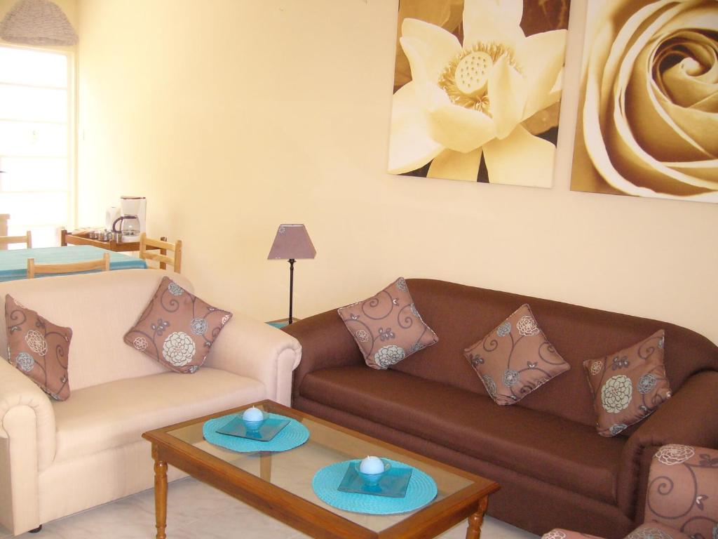 Area soggiorno di Colibri Beach Villas