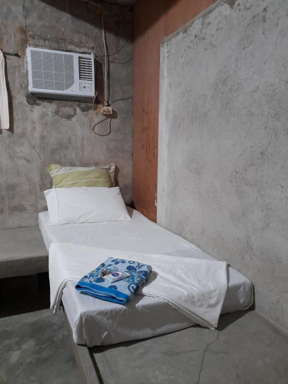 uma cama com uma almofada num quarto em DUMA HOSTEL em Dumaguete