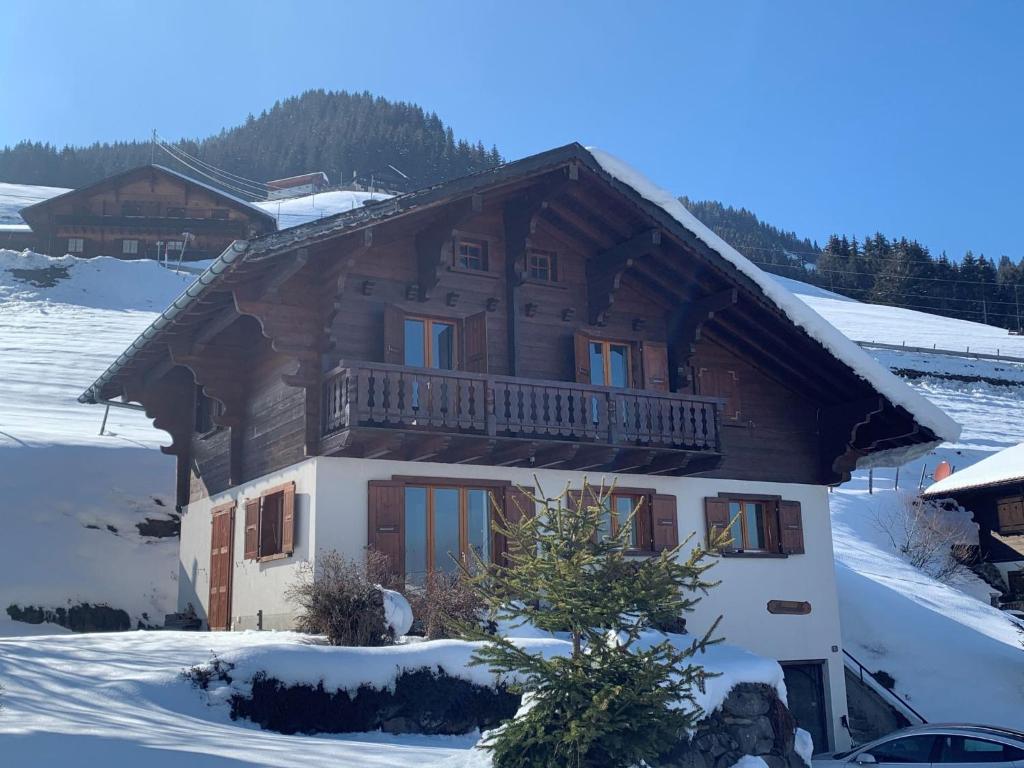 Nespecifikovaný výhled na hory nebo výhled na hory při pohledu z chaty