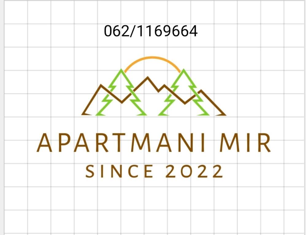 a logo for the aprantm mr since at Apartmani Mir A1 in Vrnjačka Banja