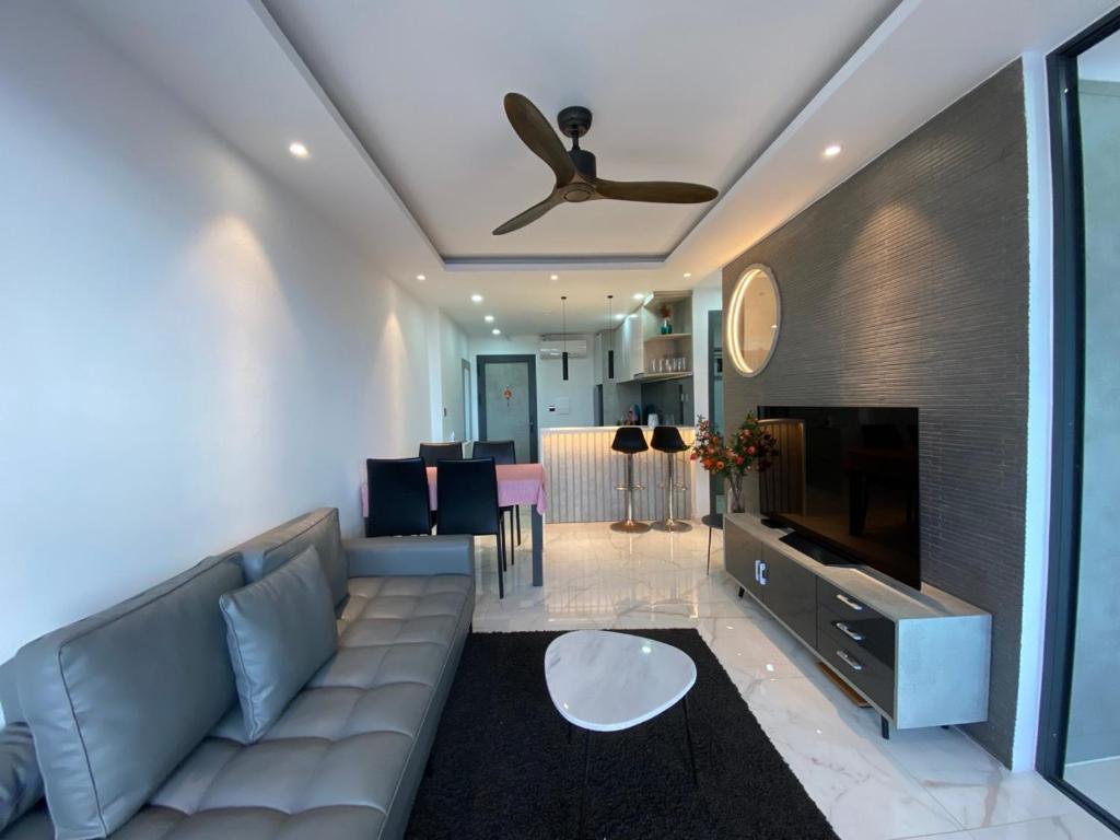 Khu vực ghế ngồi tại Muong Thanh Luxury Apartment Seaview