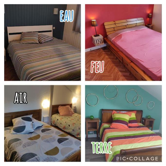 Postel nebo postele na pokoji v ubytování Gîte des 4 éléments
