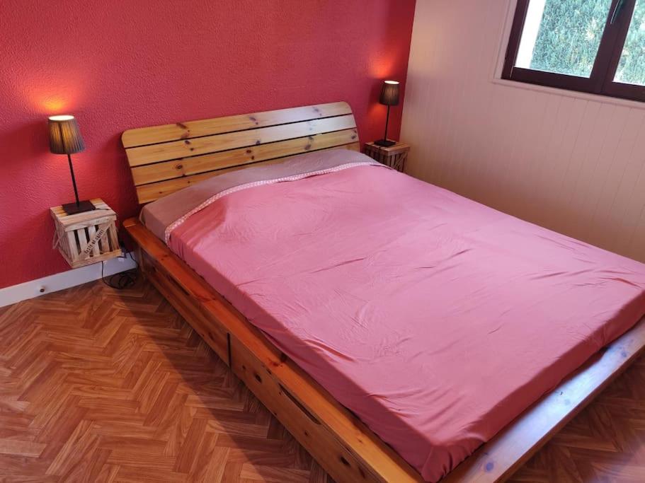 Postel nebo postele na pokoji v ubytování Gîte des 4 éléments