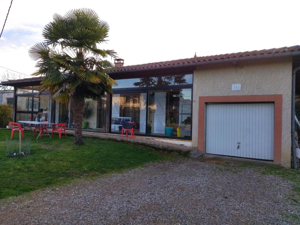 dom z garażem i palmą w obiekcie Villa, proche centre ville w mieście Verdun-sur-Garonne