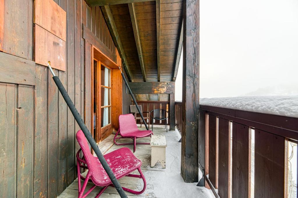 Balkon lub taras w obiekcie Appartement style chalet 5* vue Mont-Blanc - Arc 1950