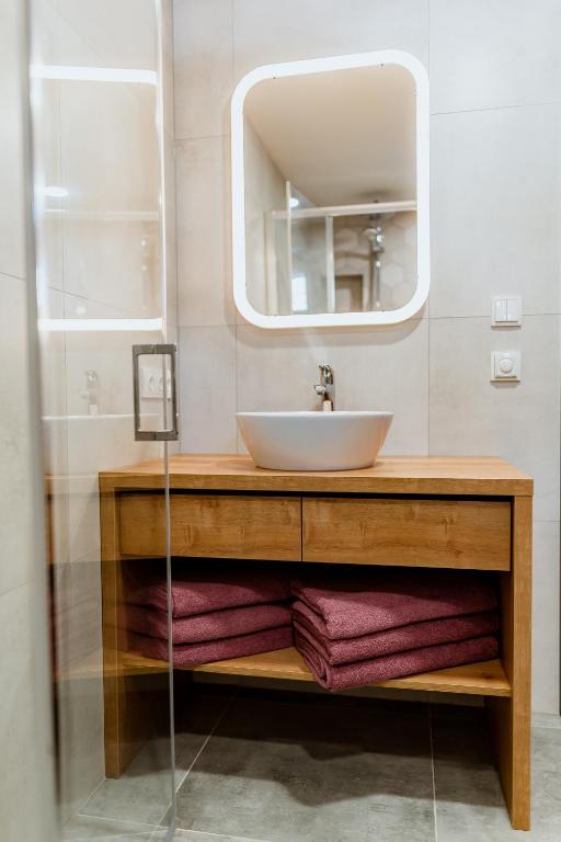 Koupelna v ubytování Apartmány Jabloneček